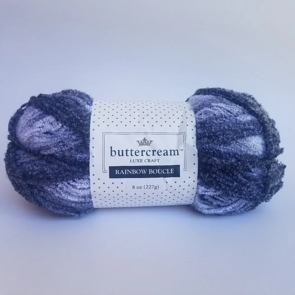 Buttercream Luxe Craft Rainbow Boucle Yarn in Black White discontinued